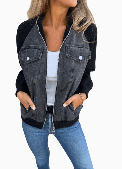 Versatile V-Neck Zipper Jacket