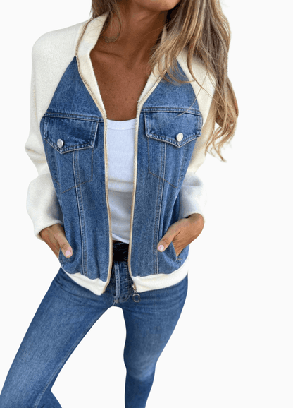 Versatile V-Neck Zipper Jacket