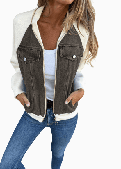 Versatile V-Neck Zipper Jacket