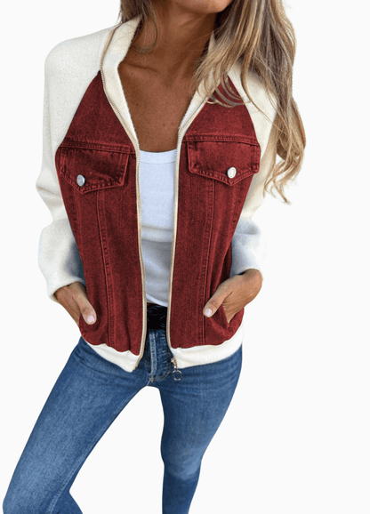 Versatile V-Neck Zipper Jacket