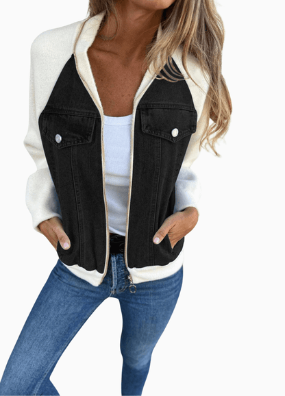 Versatile V-Neck Zipper Jacket